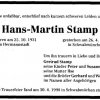 Stamp Hans Martin 1931-1998 Todesanzeige